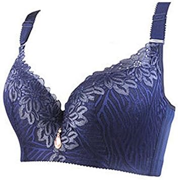 Stephomcook E F Large Cup Push Up Bra Lace Plus Size Bras Women Sexy Intimate Female Underwear Big BH Deep Blue2 38 85