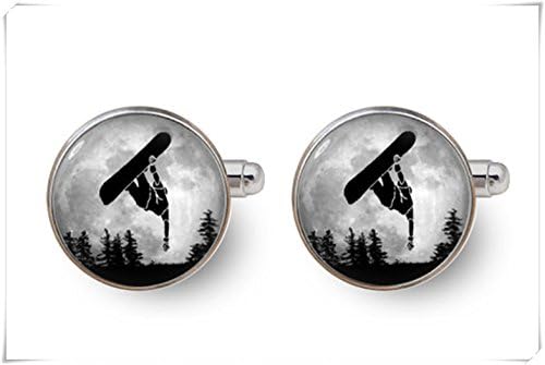 Magical magnet snowboard cufflinks snowboarding cufflinks men wedding cufflinks gift for him