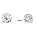 14k Yellow Gold Solitaire Round Cubic Zirconia CZ Stud Earrings with Gold butterfly Pushbacks (8mm)…
