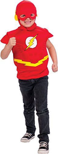 Flash Muscle Chest Costume Shirt with Cape and Headpiece
