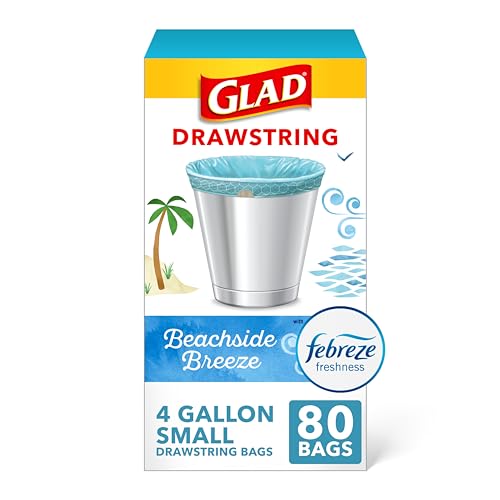 Glad OdorShield Müllbeutel mit Kordelzug, Größe S