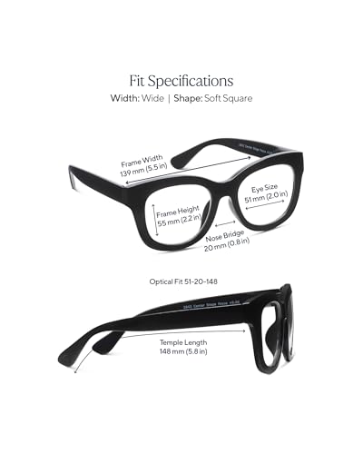 Peepers by PeeperSpecs Oprah\'s Favorite Women\'s Center Stage Oversized Blue Light Blocking Reading Glasses - Black +1.00
