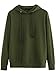 Romwe Women's Loose Casual Long Sleeve Sweatshirt Hooded Pullover Top