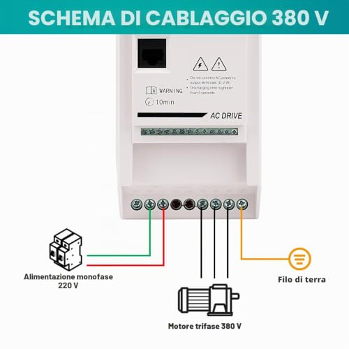 Inverter 220 V Variable Frequency Drive 4KW VFD Frequency Converter Single Phase Input 220 V Output Three Phase 380 V CNC Motor Speed Controller ZHB600-4KW Extension Cable 2 m