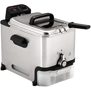 T-fal Deep Fryer with Basket, Stainless Steel, Easy to Clean Deep Fryer, Oil Filtration, 2.6-Pound, Silver, Model FR8000