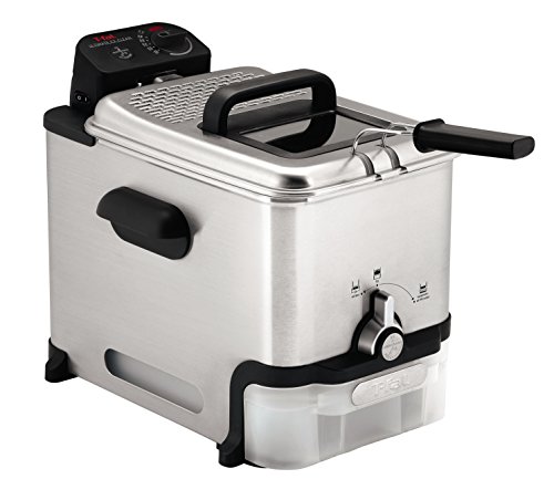 T-fal 3.5L Stainless Steel Deep Fryer with Basket, 1700W, Oil Filtration, Temp Control, Digital Timer, Dishwasher Safe Parts