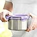 LunchBots Stainless Steel Salad Bowl with Click On Lid Lunch Containers for Adults and Children Reusable Lunch Container with a 6 Cup Capacity - 48oz, Lavender Lid
