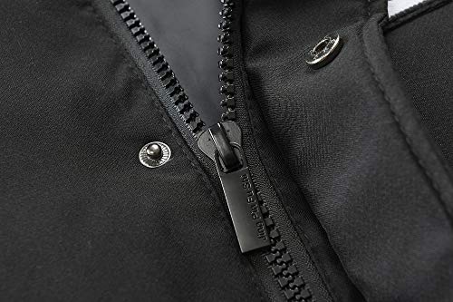 JiaYou Toddler Kid Child Boy Hooded Thick Winter Parka Mid/Long Duck Down Puffer Padded Overcoat Jacket(Style F Black,Height 47.24"-51.18" Inches)