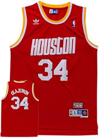 Rockets 34 Hakeem Olajuwon Red Hardwood Classics Jersey Size-S