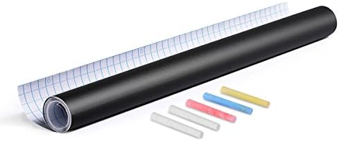 Wall Sticker,HeLe Chalkboard Dry Erase Wall Decal, Chalkboard Contact Paper,Adhesive Wall Paper Blackboard With 17.7 by 78.7 Inches ,5 Chalk Marker,Black