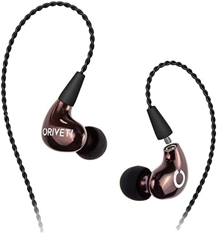 ORIVETI New PRIMACY - Whole Aluminium Earphones Body, Triple Driver Hybrid 2 Balanced Armature+Dynamic, High Fidelity, Cable Detachable, in-Ear Headphones (Mocha)