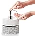 Creative Scents Mirror Damask Grey and White Soap Dispenser, Decorative Hand Soap Dispenser for Bathroom - Modern Countertop Lotion Dispenser with Durable Pump for Elegant Bathroom Decor