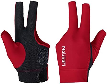 Molinari Fingerless Glove V2 Professional Billiard Accessories in 6 Colors for Carom Pool Left/Right Handed Players (LHP = Right Hand Glove/RHP = Left Hand Glove) Adult One-Size-Fits-All