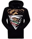 California Republic White Bandana Bear Men's Hoodie Hooded Sweatshirt