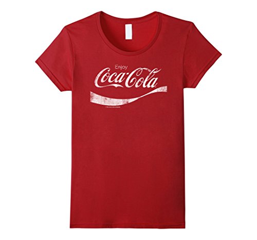 Womens Coca-Cola Vintage White Enjoy Logo Graphic T-Shirt Small Cranberry