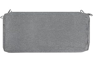 FUNHOME Outdoor Bench Cushion Covers,48" x 18" x 3", No Insert! Patio Cushion Covers Replacement for Outdoor Furniture,Water Resistant Patio Bench Loveseat Covers 1 Pack, Grey (Covers ONLY)