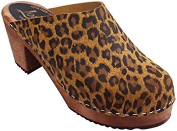 Lotta From StockholmSwedish High Heel Classic Clog in Leopard Print with Brown Base