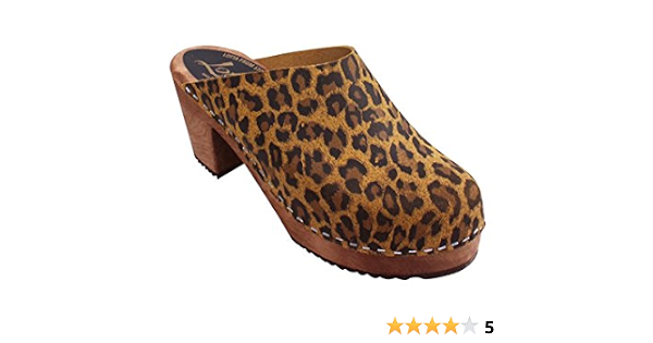 leopard print clogs