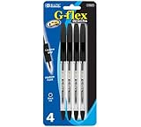 BAZIC G-Flex Black Oil-Gel Ink Pen w/ Cushion Grip (4/Pack)