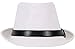 Simplicity Panama Style Fedora Straw Sun Hat with Leather Belt,White LXL