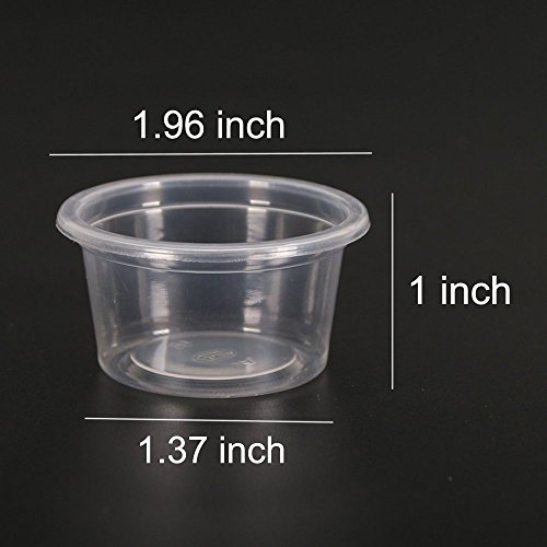 SLSON 100 Pack Gecko Food and Water Cups Gecko Ledge Replacement Cups Reptile Worm Bowl Mealworm Feed Feeder for Lizard Leopard Gecko Crested Gecko and Other Small Pets