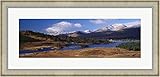Lake on mountainside, Loch Tulla, Rannoch Moor, Argyll, Scotland by Panoramic Images Framed Art Print Wall Picture, Silver Scoop Frame with Hanging Cleat, 35 x 17 inches