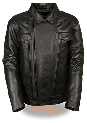 Milwaukee Leather Men's Pistol Pete Jacket (Black, X-Large) (JLK DOUBLE SIDE)