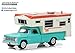 1965 Dodge D-100 Turquoise with Winnebago Slide-In Camper Hobby Exclusive 1/64 Diecast Model Car by Greenlight 29923