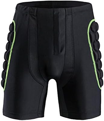 Skateboarding Snowboard Riding Ski Motocross Cycling Hip Padded Short Black and Green XXL