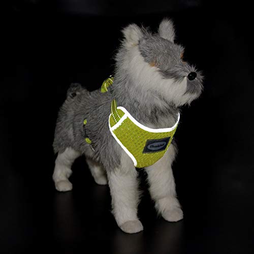 ThinkPet Reflective Breathable Soft Air Mesh No Pull Puppy Choke Free Over Head Vest Ventilation Harness for Puppy Small Medium Dogs and Cats Neon Yellow Neck 13-20 in/Chest 18-30 in - Thumbnail 7