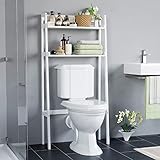 HOMECHO Bathroom Shelf Over The Toilet with 2-Tier Open Storage Shelves Rack Bath Organizer for Bathroom Spacesaver White Finish HMC-MD-002