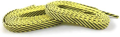 Team Color Laces - (137cm/54in Men, Fluorescent Yellow w/ Gray Stripe)