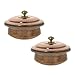Tableware Indian Set of 2 Copper Serving Bowl Tureens with Lid 500 Ml