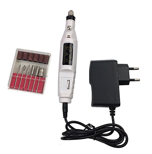 TJIRIS Electric Nail Drill Beauty Nail Polish Machine set with 6 Bits Manicure Grinding Machine Remove Pedicure Tools Nail Art
