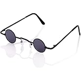 JUFORHQC Retro Glasses Out-of-The-Ordinary Sunglasses with Extremely Small Lenses Unisex