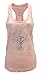 Tough Cookie's Women's Yoga Burnout Single Print Tank Top Plain Single (Small, Light Peach Tree)