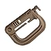 OneTigris 4 Pack Multipurpose D-Ring Grimloc Locking for Molle Webbing Tan