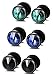 FIBO STEEL 3 Pairs Stainless Steel Round Stud Earrings for Men Women CZ Earrings,8MM