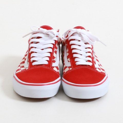 vans old skool primary check red