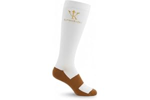 Kapnography Unisex Premium Comfort High Knee Socks - Ideal for Soccer, Football, Running, Work (CA/US, Alpha, XX-Large, White