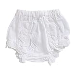 Baby Girls Cotton Panty Diaper Covers - Ruffled White Flowers