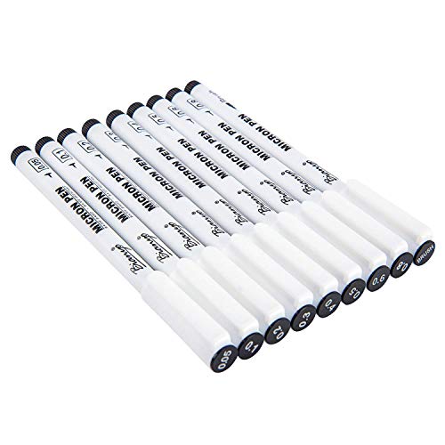 Bianyo Micro-Line Pens-Archival Ink-Ultra Fine Point, Art Waterproof Black Pen Set for Sketching, Artist Illustration, Technical Drawing, Office Documents, Scrapbooking, 9/Set - Thumbnail 4