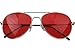G&G Rock Star Premium 70s Retro Red Lens Aviator Sunglasses Chrome