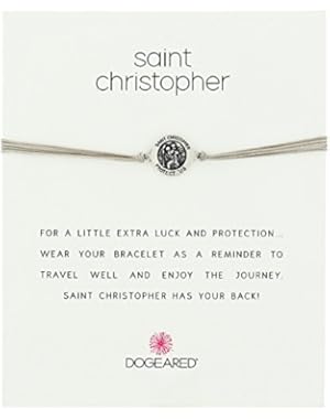 St. Christopher on Pebble Cord Necklace