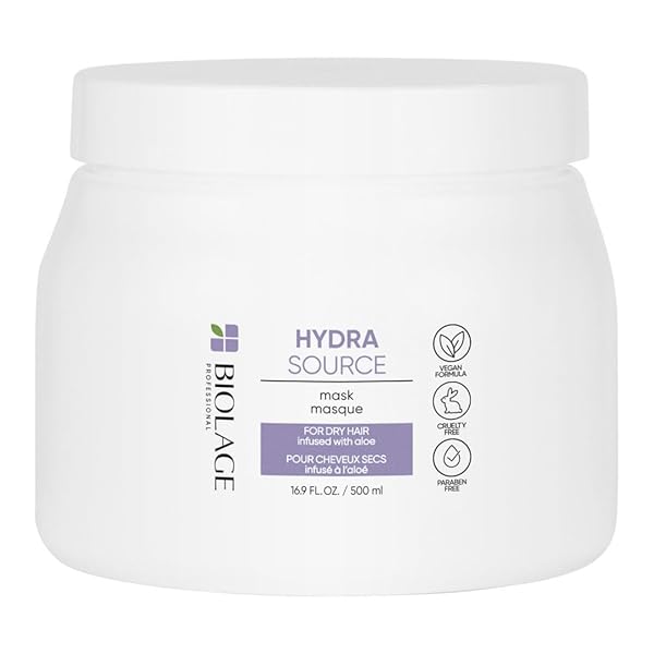BIOLAGE HYDRA SOURCE MASK | REVIVES DRY STRANDS FOR INCREASED HAIR SHINE & MANAGEABILITY | FOR DRY HAIR | PARABEN-FREE | VEGAN | 16.9 FL. OZ