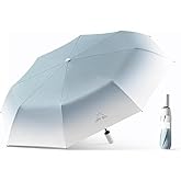 erised's bifrost Gradient Color Compact Travel Folding Automatic Umbrella Portable Parasol Auto Open Close/UV Protection/8 Ribs/Lightweight/Sun Rain/Backpack/Women Kids