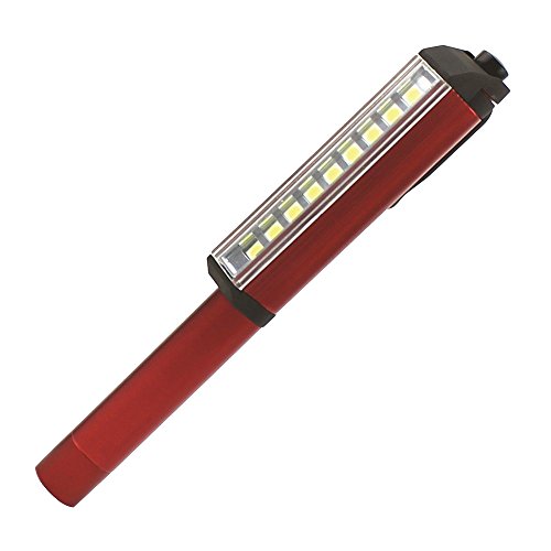 AENMIL Aluminum 9LED pencil work lights, multifunction car magnet rotating Inspection Lamp Pocket Portable Work Lantern, for Camping / Household / Workshop / Automobile and Emergencies - Red