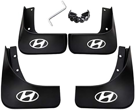 Front & Rear Molded Splash Guard Fender White Logo Car Mudguard Mud Flaps Cover for Sonata 2010-2014