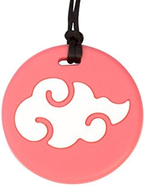 Stimtastic Chewable Silicone 2-Tone Cloud Pendant Nontoxic BPA and Phthalate Free, Cotton Candy/White