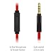 Naztech Wired Headset for Universal/Smart Phones/Computer - Black/Red